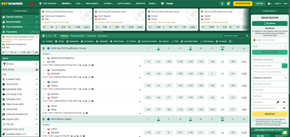 Betwinner betting site